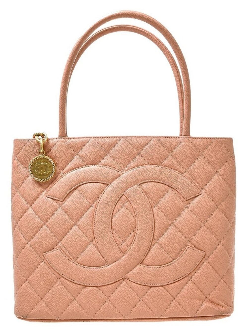 Chanel Pink Calfskin Medallion Tote Handbag KQ01796